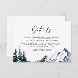 Elégante aquarelle Mountain Détails Carte de boîti