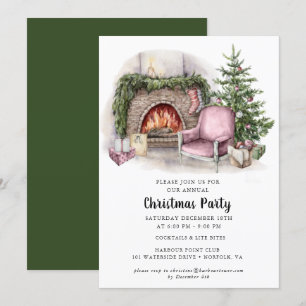 Elégante aquarelle Noël Fête Invitation
