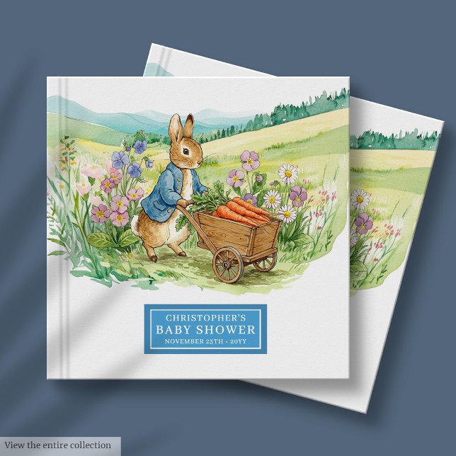 Elégante aquarelle Rabbit Baby shower livre d'hôte (Elegant Watercolor Rabbit Baby Shower Guest Book)