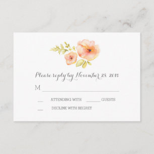 Elégante aquarelle romantique fleurit cartes RSVP