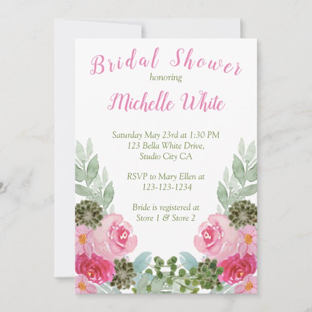 Elégante aquarelle rose (Devant)