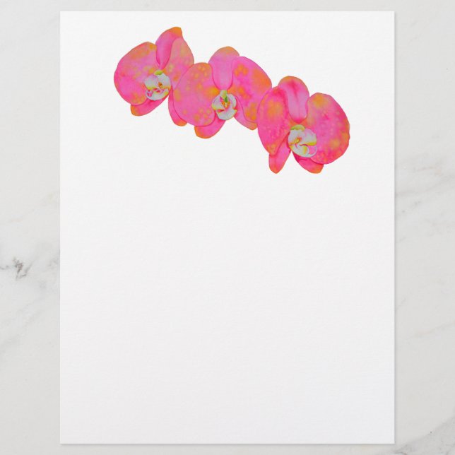 Elégante aquarelle rose orchidées tropicale fleuri (Devant)