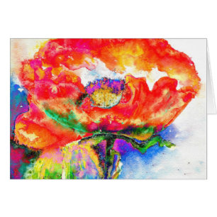 Elégante aquarelle rouge florale