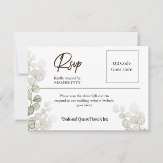 Elégante aquarelle simpliste Eucalyptus RSVP