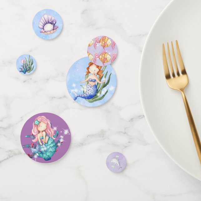 Elégante Aquarelle sirènes Anniversaire Confetti (Groupe)