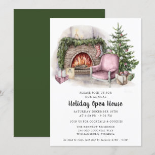 Elégante aquarelle vacances Open House Invitation