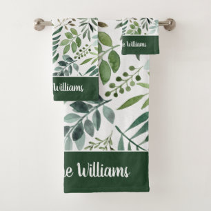 Elégante aquarelle Verdure Feuilles Personnalisé