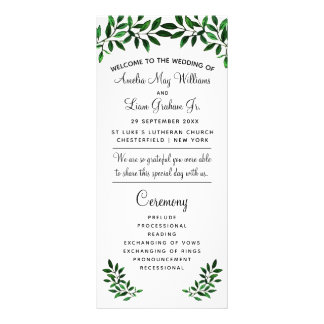 Elégante aquarelle verte Jardin Programme de maria