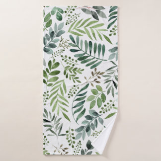 Elégante aquarelle verte Peinture Feuille
