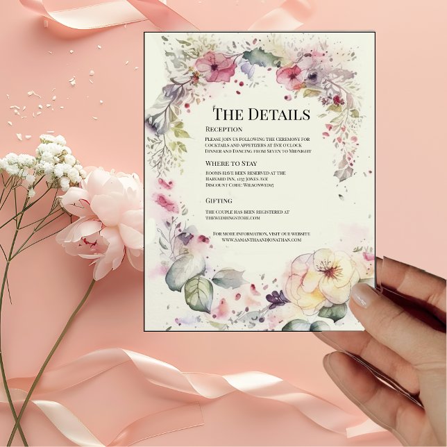 Élégante Bague de Fleurs Carte de Détails à l'Aqua (Créateur téléchargé)
