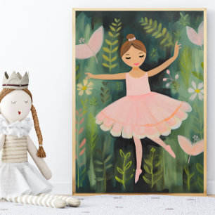Elégante Ballerina Nursery Wall Art Poster
