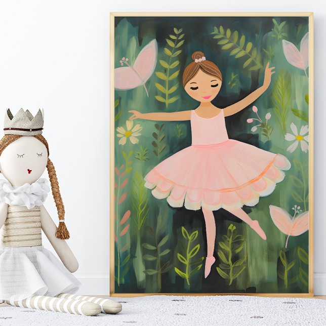 Elégante Ballerina Nursery Wall Art Poster (Créateur téléchargé)
