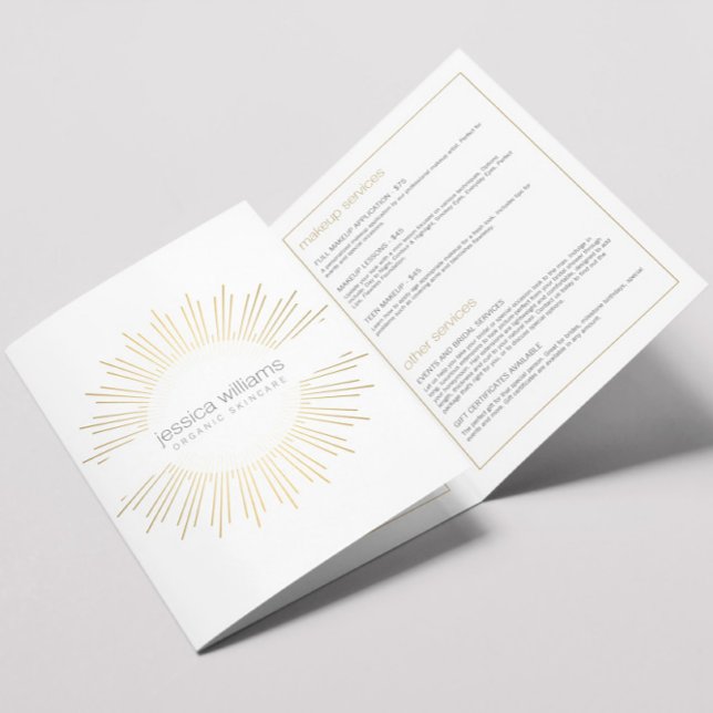 Elégante Beauté Gold Sunburst Brochure (Créateur téléchargé)