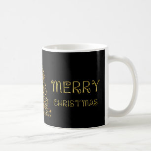 Elégante Black Black Joyeux Noël Arbre de fête Mug