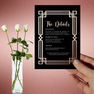 Elégante bordure Rose or sur carte Black Details