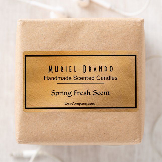 Élégante bougie en cuivre Compagnie V5 Étiquette à (En situation)