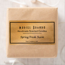 Élégante bougie en cuivre Compagnie V5 Étiquette à