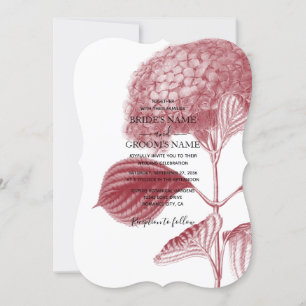 Elégante Bourgogne Hydrangea Mariage Invitations