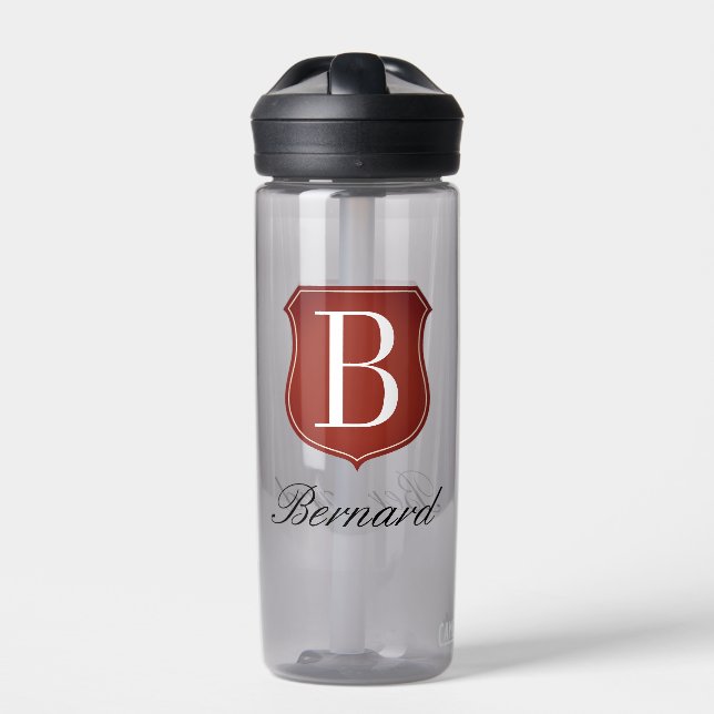 Élégante bouteille d'eau en plastique monogramme s (Extérieur)