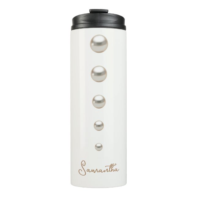 Elégante bouteille d'eau Pearls blanc (Devant)