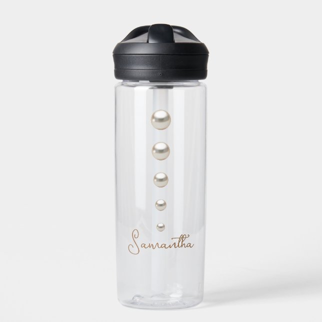 Elégante bouteille d'eau Pearls moderne (Extérieur)