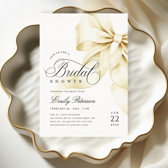 Elégante Bow Bridal Showeuse Invitation (Créateur téléchargé)
