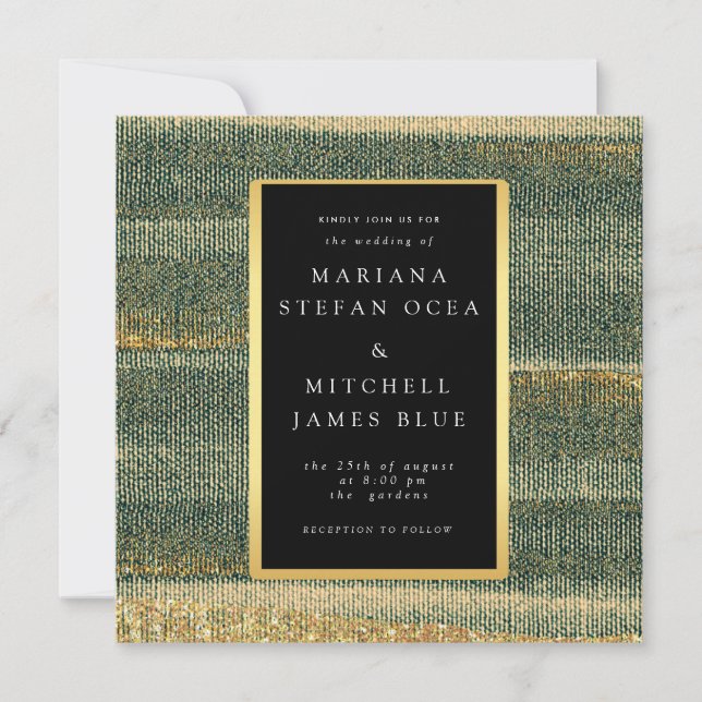 Élégante brosse verte avec or et noir (Devant)