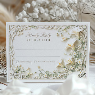 Elégante Calla Lily Wedding Carte RSVP