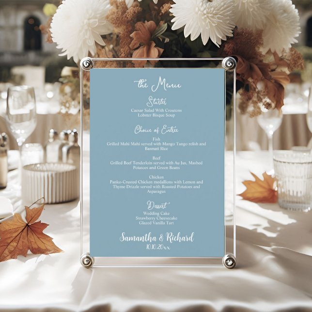 Élégante calligraphie 5x7" Mariage Table menu plat (Créateur téléchargé)