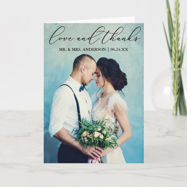 Élégante calligraphie Aimer Merci photo Pold (Devant)