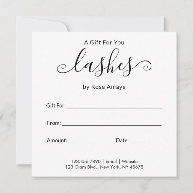 Élégante calligraphie Beauty Salon Certificat cade (Devant)