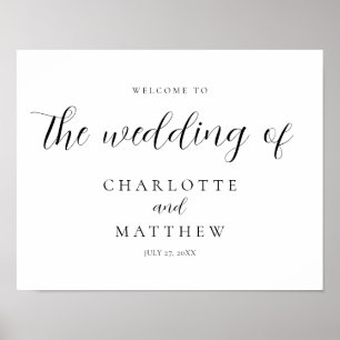 Élégante calligraphie Bienvenue Poster Mariage