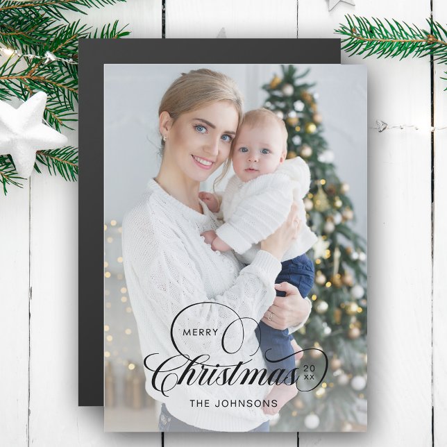 Élégante calligraphie de Noël Joyeux 1-Photo (Créateur téléchargé)