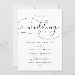 Élégante calligraphie, Faire-part de mariage Décon