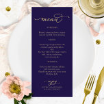 Elégante Calligraphie Gold Marine Menu bleu<br><div class="desc">Elégante Calligraphie Gold Marine Menu bleu</div>