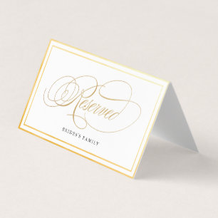 Elégante Calligraphie Gold Réservé carte Mariage