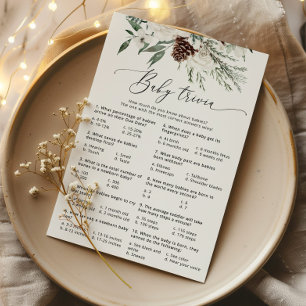 Elégante calligraphie hiver bébé trivia jeu