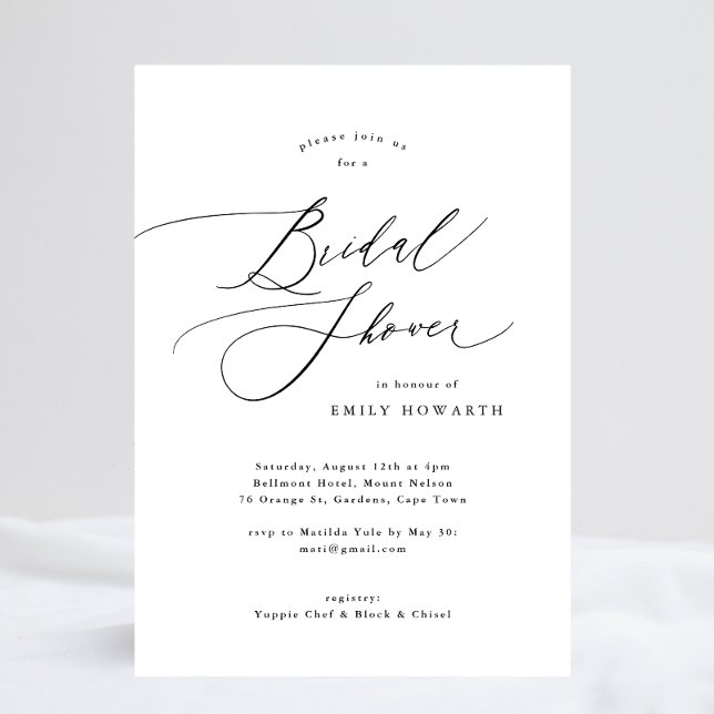 Élégante calligraphie Invitation de douche nuptial (Créateur téléchargé)