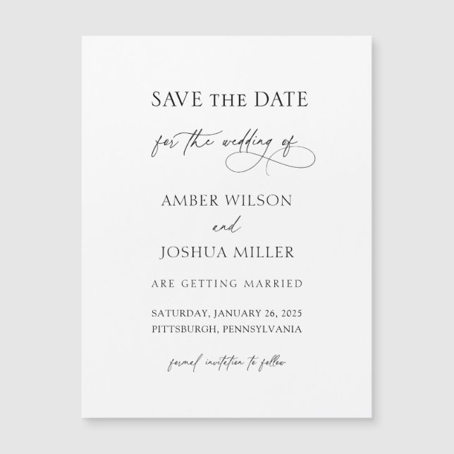 Élégante calligraphie mariage Enregistrer la date (Devant)