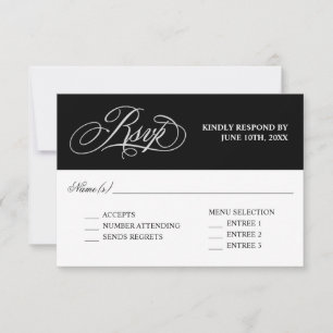 Élégante Calligraphie Mariage RSVP avec Entrees