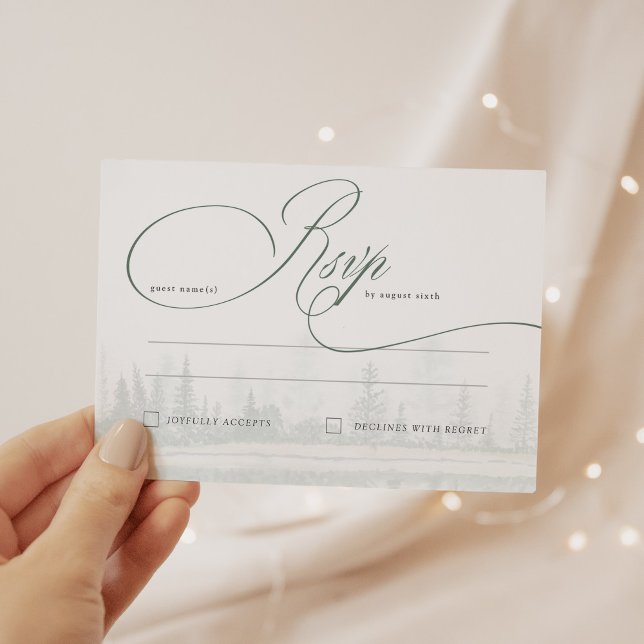 Élégante calligraphie Mariage rustique Carte RSVP (Créateur téléchargé)