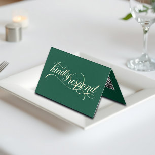 Élégante calligraphie Mariage Turquoise Carte RSVP