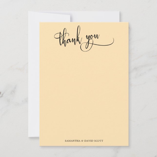 Élégante calligraphie Merci simple de pêche (Devant)