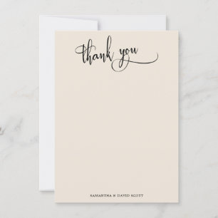 Élégante calligraphie Merci simple en crème