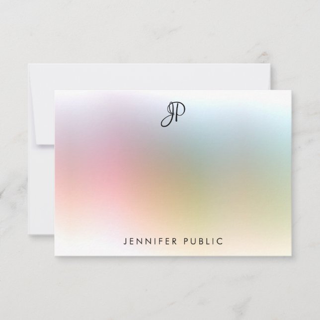 Élégante calligraphie Monogramme Modèle coloré (Devant)