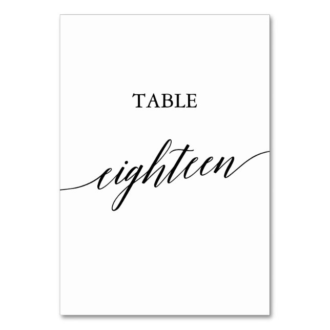 Élégante calligraphie noire Numéro de table Dix-hu (Par défaut)