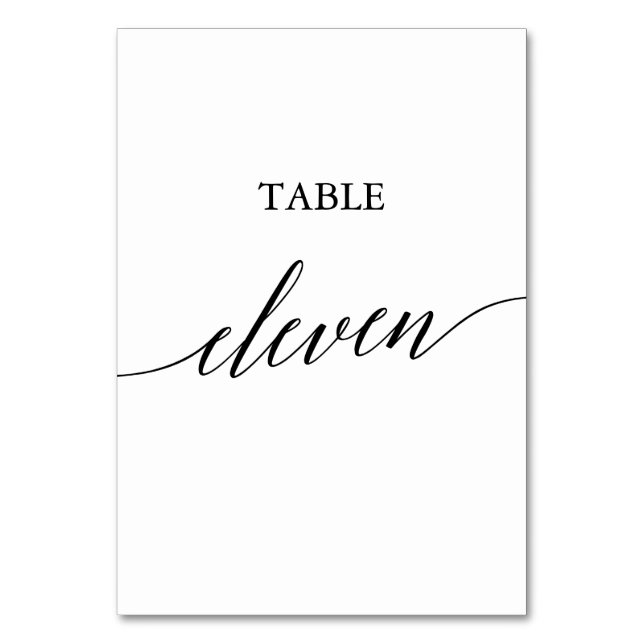 Élégante calligraphie noire Numéro de table Onze (Par défaut)