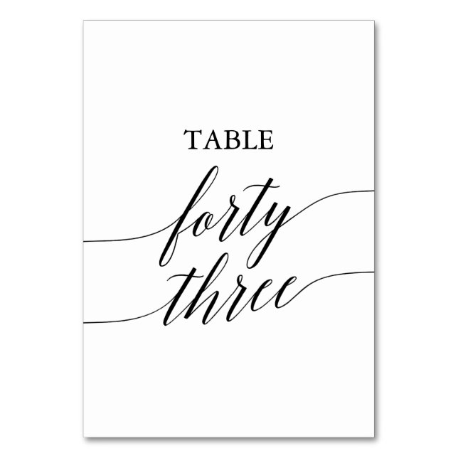 Élégante calligraphie noire Numéro de table Quaran (Par défaut)