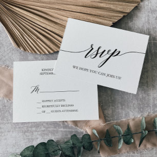 Élégante calligraphie noire simple carte RSVP