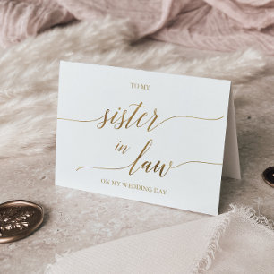 Élégante Calligraphie Or À Ma Carte Soeur En Droit